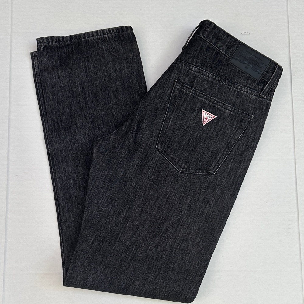 New Guess Black Straight Leg Men Jeans SZ 32 - Picture 5 of 11
